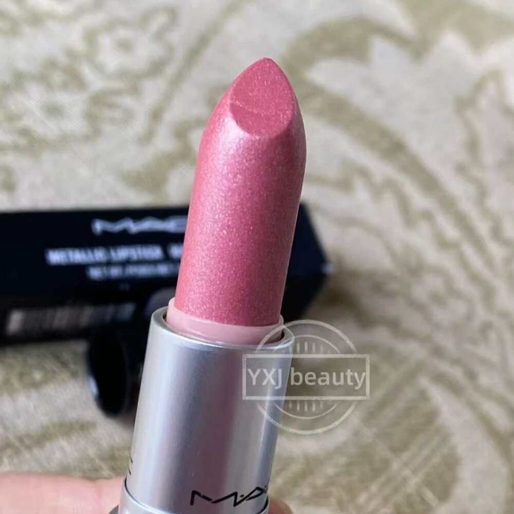 New Boxed MAC Metallic Lipstick~Rose-Dipped~Full Size 3 g/0.1oz~Rare To Find